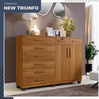 Cômoda New Triunfo 2 Portas 8 Gavetas em MDP com Chave Benetil Móveis Cinamomo