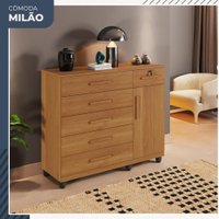 Cômoda Milão 1 Porta 6 Gavetas em MDP Benetil Móveis Cinamomo