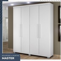 Guarda Roupa Master 4 Portas 3 Gavetas em MDF Benetil Móveis Branco