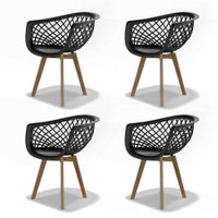 Conjunto com 4 Cadeiras Web Wood Preto