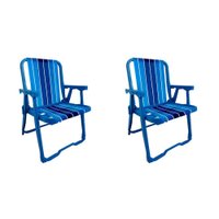 Conjunto com 2 Cadeiras de Praia Peruíbe Azul