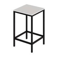 Banco Alto Wooden Branco e Preto
