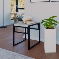 Banco Baixo Wooden Snow e Preto