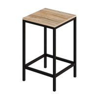 Banco Alto Wooden Carvalho e Preto