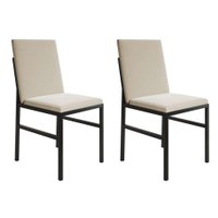Conjunto com 2 Cadeiras Mônaco Veludo Bege e Preto