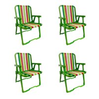 Conjunto com 4 Cadeiras de Praia Peruíbe Verde