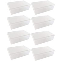 Conjunto 8 Caixas Organizadoras Plásticas 3,5L Tampa Hermética Retangular Plasvale
