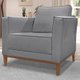 Conjunto 2 Poltronas Decorativas Balli Pes Madeira Linho Cinza Ezz
