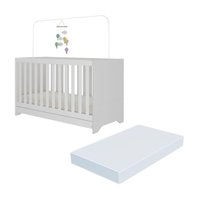 Berço 3 em 1 vira cama com Colchão Incluso Elza Multimóveis MP4305 Branco