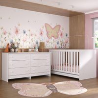 Berço 3 em 1 para Colchão 130 x 60cm com Cômoda Doce de Leite Multimóveis MP4297