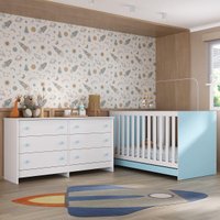 Berço 3 em 1 para Colchão 130 x 60cm com Cômoda Doce de Leite Multimóveis MP4297