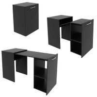 Escrivaninha Mesa Dobrável Retrátil Escritório 54x131,7x77,4 ME4170 Preto Tecnomobili Bancada