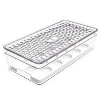 Organizador Porta 15 Ovos com Grade e Tampa Transparente Crippa Geladeira Cozinha