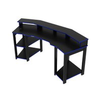 Mesa Gamer Cockpit Para 2 Monitores ME4167 Preto/Azul Tecnomobili