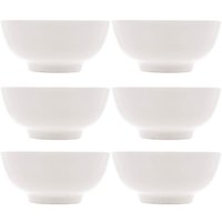 Kit 06 Tigelas Brancas de Porcelana 540ml Bowls Lyor Clean para Sopas Caldos Saladas