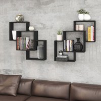 Nicho Movelbento Composto Decorativo 79x79x20 Preto
