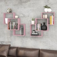 Nicho Movelbento Composto Decorativo 79x79x20 Rosa