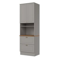 Paneleiro Duplo Americana 220 cm Para 1 Forno Henn Cinza / Nature