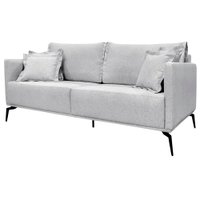 Sofa Sala De Estar Liv 2 Lugares Pes Aço Linho 232 Grigio Ezz