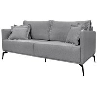 Sofa Sala De Estar Liv 2 Lugares Pes Aço Linho 232 Cinza Ezz