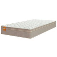 Colchão Solteiro Molas Qatar 88x188x22cm Bege/Branco Inducol - Suporta Até 200 Kg Por Pessoa Colchão Solteiro Molas Qatar 88x188x22cm Bege/Branco Inducol - Suporta Até 200 Kg Por Pessoa