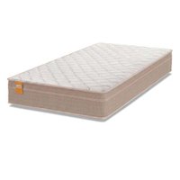 Colchão Solteiro Molas Qatar 88x188x22cm Bege/Branco Inducol - Suporta Até 200 Kg Por Pessoa