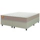 Cama Box Casal Queen Colchão Molas Qatar 158x198x60cm Bege/Branco Inducol - Suporta Até 200 Kg Por Pessoa