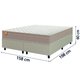Cama Box Casal Queen Colchão Molas Qatar 158x198x60cm Bege/Branco Inducol - Suporta Até 200 Kg Por Pessoa