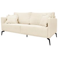 Sofa Sala De Estar Liv 2 Lugares Pes Aço Linho 232 Perola Ezz