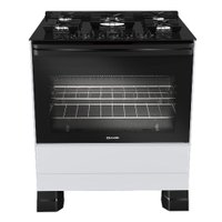 Fogão Mueller 5 Bocas Branco Bivolt Mesa De Vidro e Tripla Chama MFV5BF