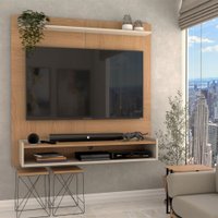 Painel para TV Até 50 Polegadas Clean 1 Prateleira Nature/Off White - Panorama Móveis