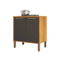 Balcão para Cooktop 5 Bocas 2 Portas Paris Sallêto Móveis Cinamomo com Grafite