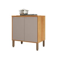 Balcão para Cooktop 5 Bocas 2 Portas Paris Sallêto Móveis Cianomomo com Off White