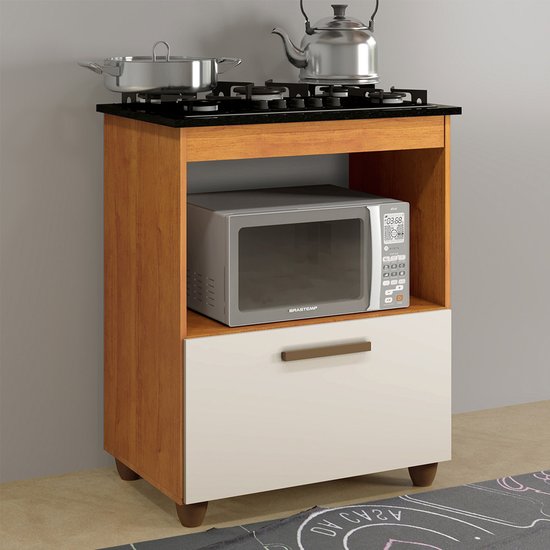Balcão para Cooktop 04 Bocas 1 Porta Basculante Salvia