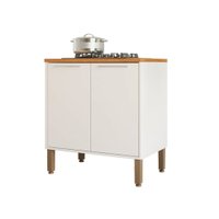 Balcão para Cooktop 5 Bocas 2 Portas Paris Sallêto Móveis Branco