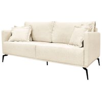 Sofa Liv 3 Lugares 200cm Pes Aço Linho 233 Natural Ezz