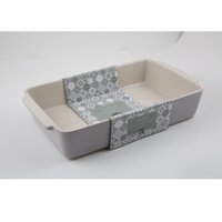 Travessa Retangular em Cerâmica 25L 7,4x21,2x37,5cm Aveiro Cinza
