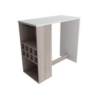Bancada Gourmet para Cozinha com Adega e Porta Taças Carvalho com Branco AD5003 Tecnomobili
