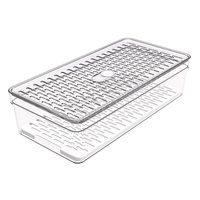 Organizador de Geladeira com Grade 2,8L Transparente Médio Frutas Legumes Crippa