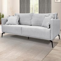 Sofa Liv 3 Lugares 220cm Pes Aço Linho 234 Grigio Ezz