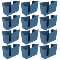 Kit 12 Porta Guardanapos de Mesa Organizador Trio Crippa Azul Restaurante Lanchonete