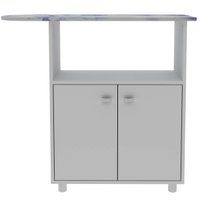 Armário Tábua de Passar Roupa com 2 Portas e 1 Nicho Branco Florido TP3050 Tecnomobili