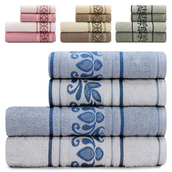 Toalhas de Banho e Rosto Karsten Kit com 4 pe&ccedil;as - Modelos Laurea, Florins e Abrantes - Emcompre