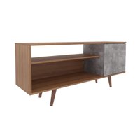 Rack Para TV até 42'' Com 1 Porta Lateral R1486 Amêndoa/Concreto