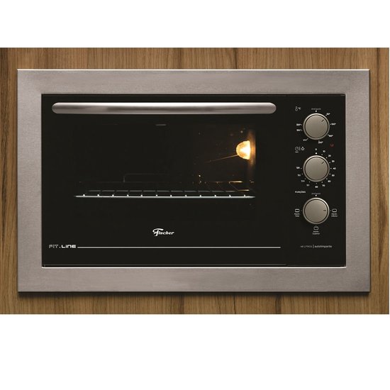 Forno de Elétrico de   Embutir Fischer 48 Litros Fit Line Inox - 220 Volts