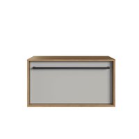 Gabinete de Banheiro Suspenso 80cm  com 1Gavetão Puxador Toalheiro BH8040 Mel/Arenas