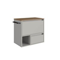 Gabinete de Banheiro Suspenso 60cm  com 1Nicho 1Toalheiro 1Porta e 1Gaveta BH8050 Arenas