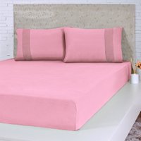 Lençol Solteiro Bella Cama Malha 100% Algodão 88x188x30cm Coral