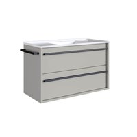 Gabinete de Banheiro Suspenso 80cm  com 1Toalheiro 1Porta e 1Gaveta BH8030 Arenas com Lavatorio