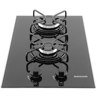 Cooktop a Gás Suggar 2Q Aço Esmaltado Vidro Preto Bivolt FG2002AVP